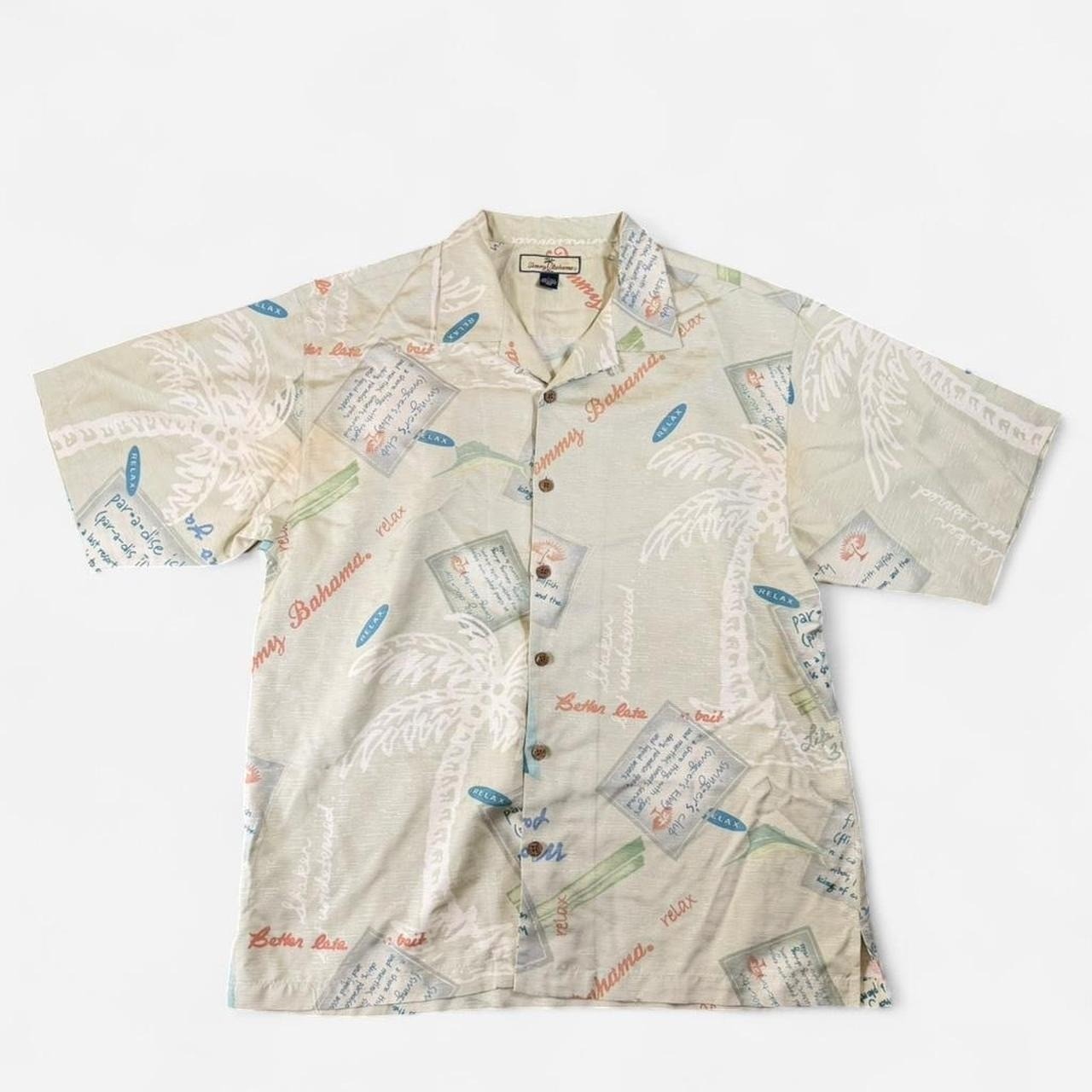 Tommy Bahama Silk Palm Tree Relax Aop Short Sleeve Button Up Size L